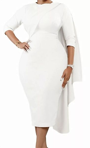 ZWY Dirndl Temperament Ladies Slim Mid-Length Dress Solid Colour Tonle Eleg günstig online kaufen