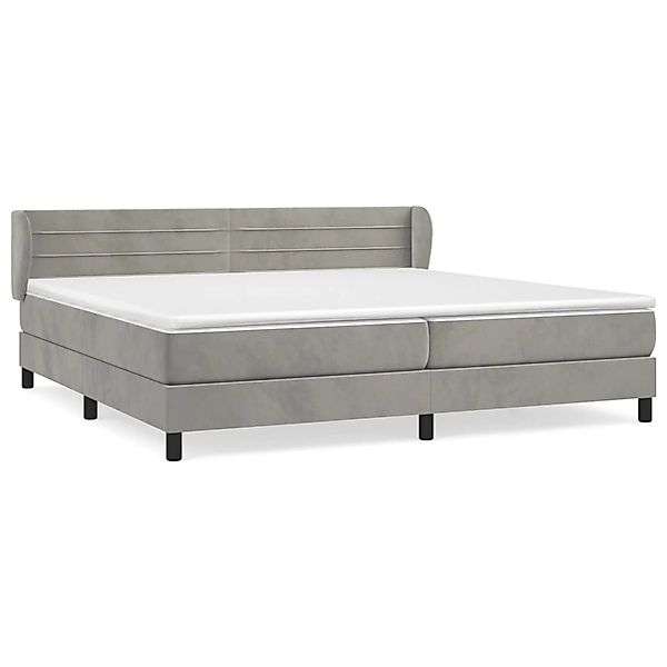 vidaXL Boxspringbett mit Matratze Hellgrau 200x200 cm Samt1396569 günstig online kaufen