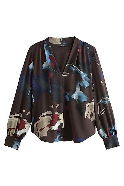 Next Blusenshirt Langärmelige Bluse mit V-Ausschnitt (1-tlg) günstig online kaufen