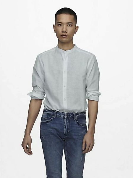 ONLY & SONS Langarmhemd ONSCAIDEN LS SOLID LINEN MAO SHIRT NOOS günstig online kaufen