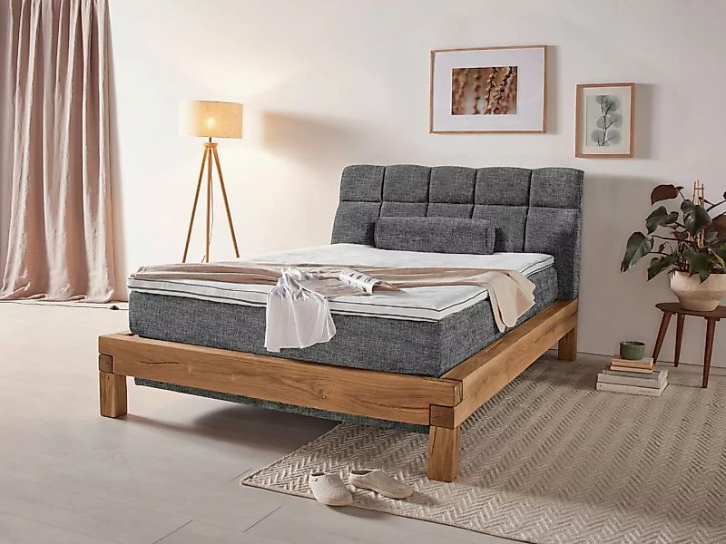 Home affaire Boxspringbett Villads, Liegefläche: 140/200 cm, aus Balkeneich günstig online kaufen