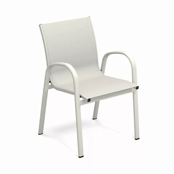 Stapelbarer Sessel Holly textil weiß / Stoff - Emu - Weiß günstig online kaufen