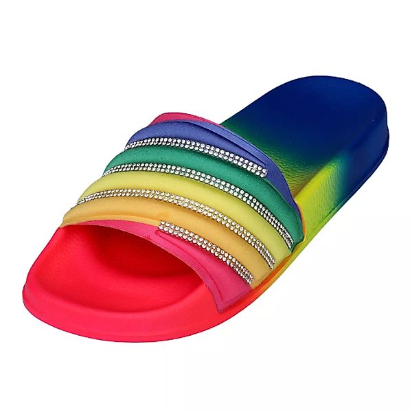 Frauen Strass Rainbow Comfy Soft Sohle Wearable Slides Hausschuhe günstig online kaufen