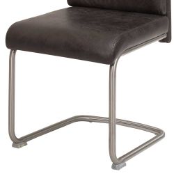 Freischwingerstuhl Set in Anthrazit Microfaser hoher Lehne (Set) günstig online kaufen