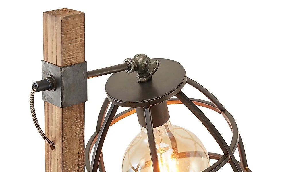 Stehleuchte  1-flammig  Holz/ Metall schwarz  Frame ¦ schwarz ¦ Maße (cm): günstig online kaufen