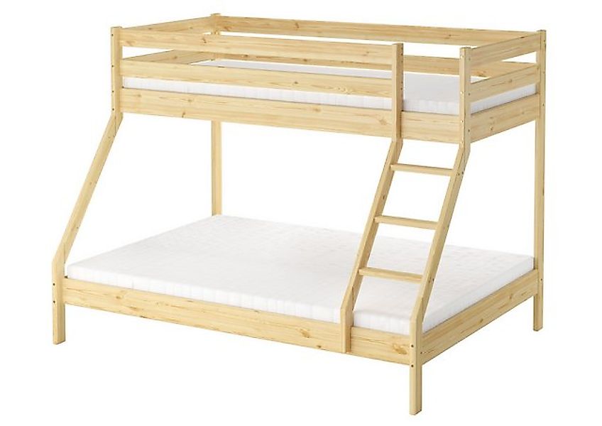 ERST-HOLZ Etagenbett Doppel-Etagenbett 90 x 200 / 140 x 200 Kiefer Masssivh günstig online kaufen