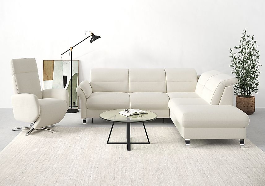 sit&more Ecksofa »Grenoble L-Form mit Federkern«, wahlweise mit Bettfunktio günstig online kaufen