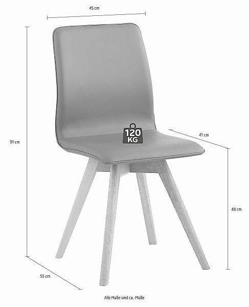 andas Esszimmerstuhl "Rania", (Set), 4 St., Luxus-Microfaser, Eiche, 2er/4e günstig online kaufen