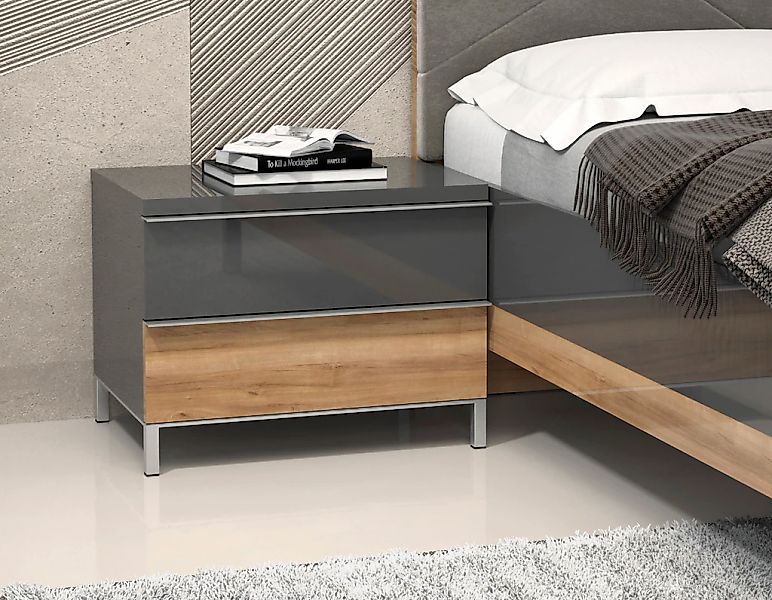 OTTO home Nachtkonsole "Onyx, Nachttisch mit 2 oder 3 Schubladen, UV Lackie günstig online kaufen