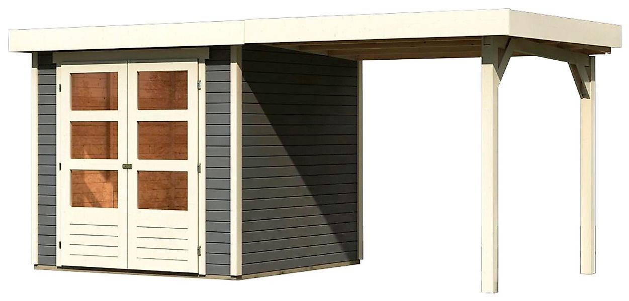 Karibu Gartenhaus "Arnis", (Set), mit Anbaudach 2,40 m Breite günstig online kaufen