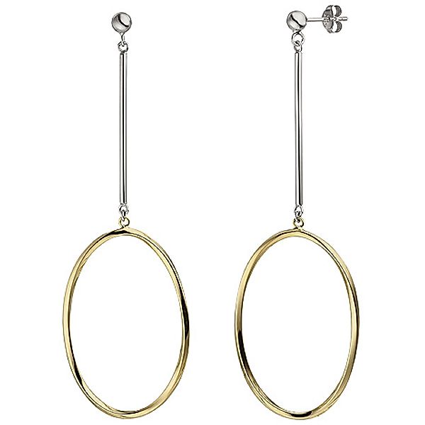 SIGO Ohrhänger lang 925 Silber bicolor vergoldet Ohrringe Ohrstecker günstig online kaufen