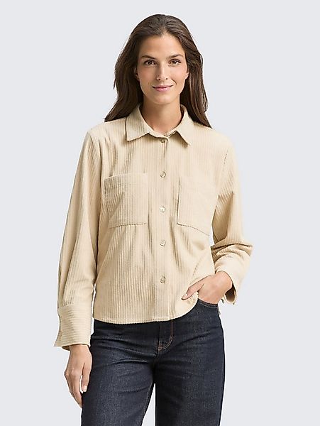 TOM TAILOR Langarmbluse Blusen & Shirts Loose Fit Cordbluse günstig online kaufen