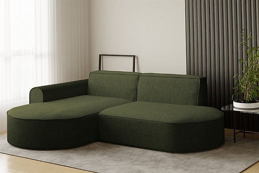 Fun Möbel Ecksofa Ecksofa Designersofa BONDY in Stoff mit Ottomane, Ottoman günstig online kaufen