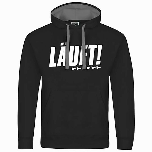 deinshirt Kapuzenpullover Herren Kapuzenpullover Läuft Mit Print Motiv, Gra günstig online kaufen