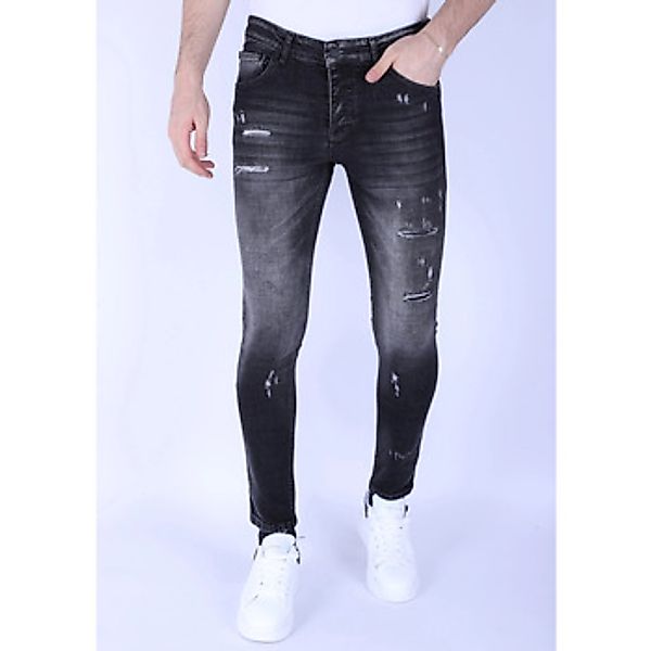 Local Fanatic  Slim Fit Jeans Slim Stone Wash Jeans Mit Löchern günstig online kaufen