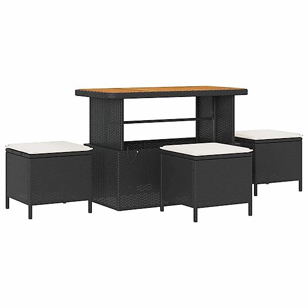 vidaXL Garten-Sofa-Set mit Kissen 14-Tlg Schwarz Poly Rattan 3362460 günstig online kaufen