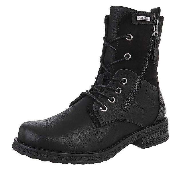 Ital-Design Modischer Damenstiefel mit Schnürung und Reißverschluss Stiefel günstig online kaufen