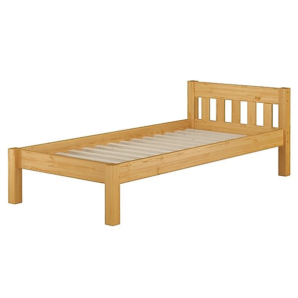 Erst-Holz Stabiles Kiefernbett in Eicheton Gebeizt 90 x 200 cm Rollrost ink günstig online kaufen