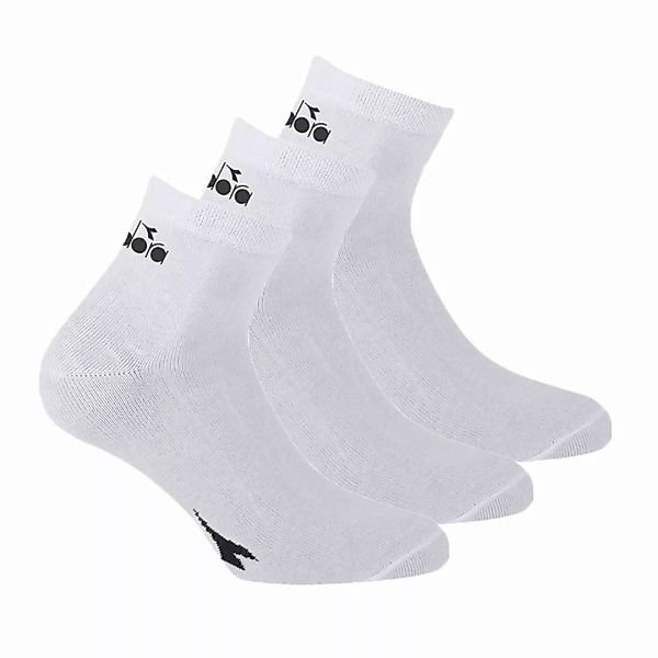 Diadora Unisex Socken - 3er Pack, Quarter, Logo Weiß 43-46 günstig online kaufen