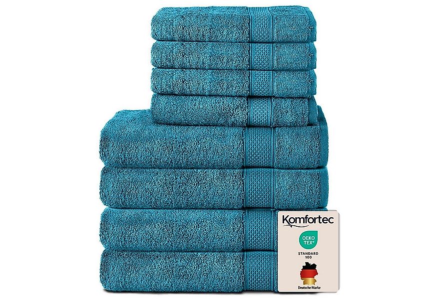 Komfortec Handtuch Set aus 100% Baumwolle, 4 Handtücher 50x100 cm und 4 Bad günstig online kaufen
