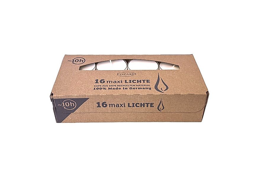 EDZARD Teelicht Maxi-Teelichter 16 Stück (Set, 16 Stück), transparente Kuns günstig online kaufen