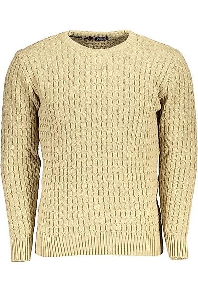 U.S. GRAND POLO Strickpullover Herrenpullover Beige Zopfmuster Rundhals – E günstig online kaufen