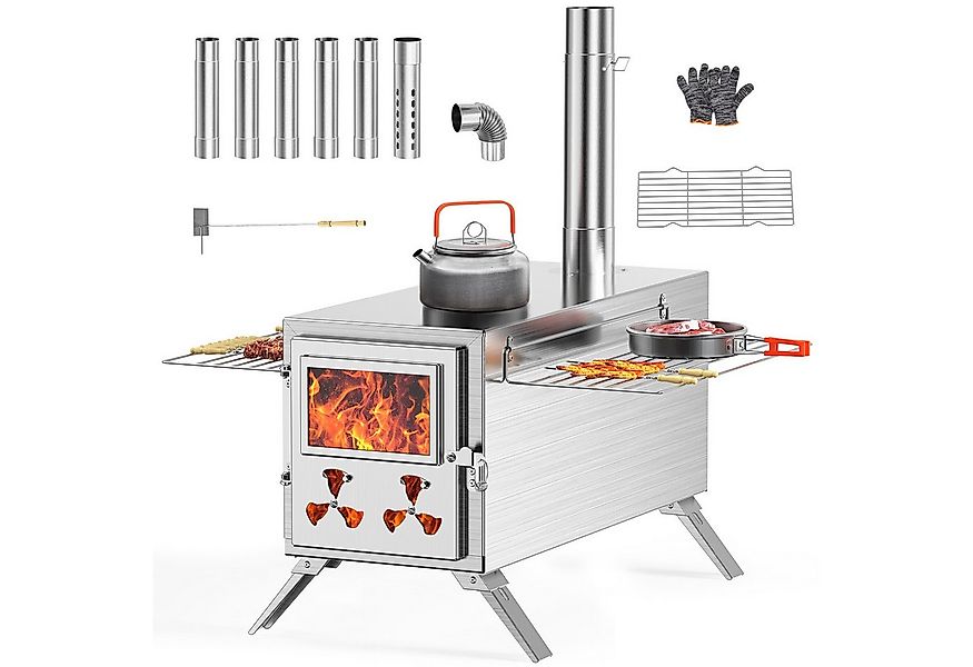 Meulbaty Feuerstelle Heißer Zeltofen, faltbarer tragbarer Holzofen für Zelt günstig online kaufen