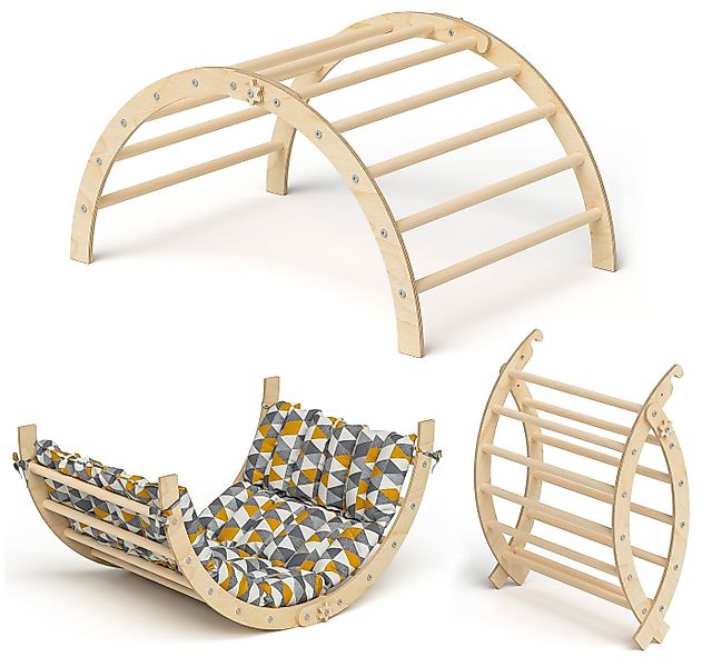 Bellabino Klettergerüst Ruki, (2-in-1 Kletterbogen und Wippe, mit Matratze günstig online kaufen