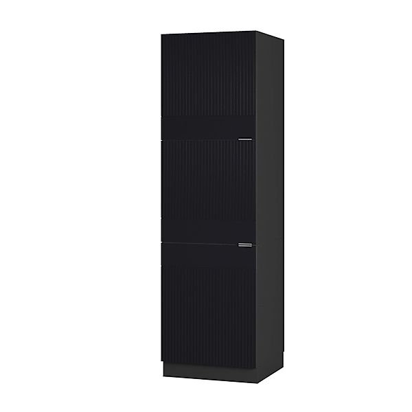 Vicco Herdumbauschrank Fame-Line Schwarz Gestreift 60 cm mit Anthrazit Korp günstig online kaufen