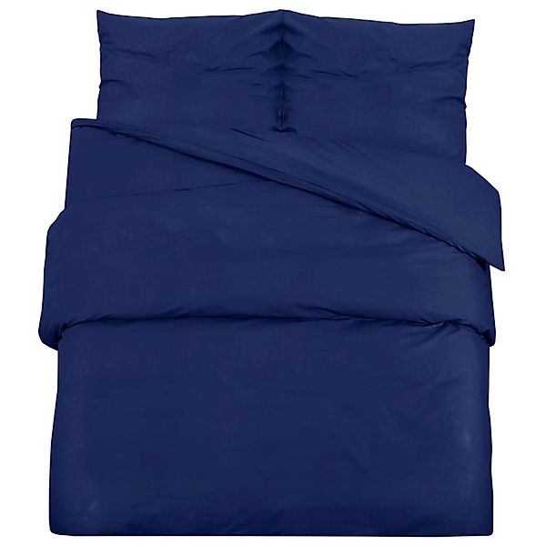 vidaXL Bettwäsche-Set Marineblau 200x200 cm Baumwolle 136143 günstig online kaufen