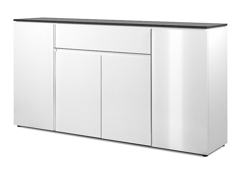 Furn.Design Sideboard Briec (Kommode in weiß Glanz mit grau, 4-türig, 178 x günstig online kaufen