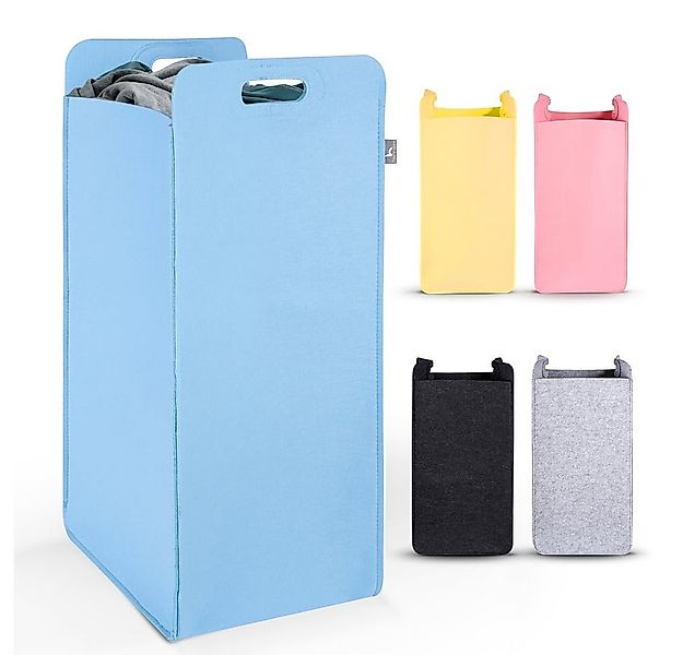 HENNEZ Wäschekorb "Katy" aus Filz schmal und zusammenklappbar,  80l, Wäsche günstig online kaufen