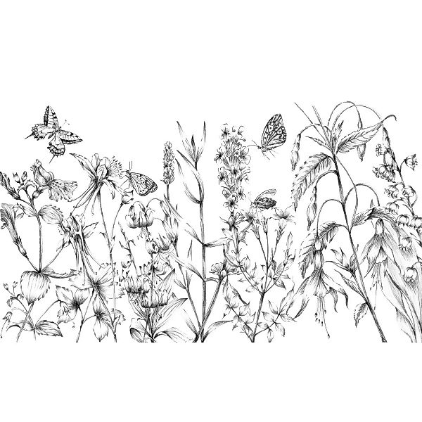KOMAR Vlies Fototapete - Butterfly Field  - Größe 400 x 250 cm mehrfarbig günstig online kaufen
