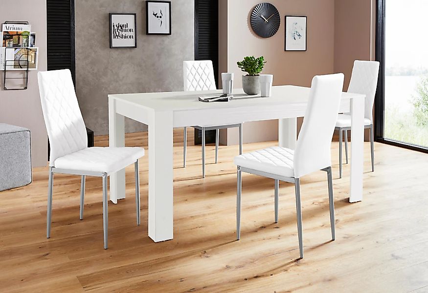 OTTO home Essgruppe "Lynn160/Brooke" Set, 5 Stk. tlg. Tisch mit 4 Stühlen günstig online kaufen