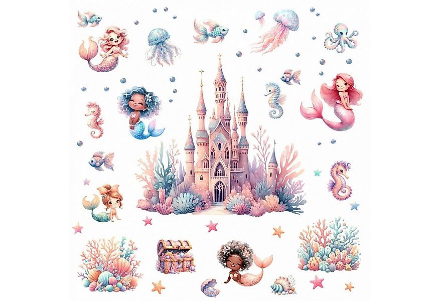 nikima Wandtattoo 265 Wandtattoo Meerjungfrauen Unterwasserschloss (PVC-Fol günstig online kaufen