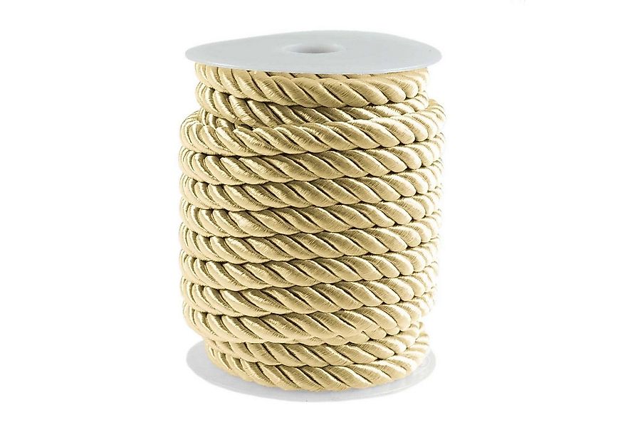 maDDma 10m Kordelschnur glänzend gedreht ca. 8-10 mm Seil, hellgold günstig online kaufen