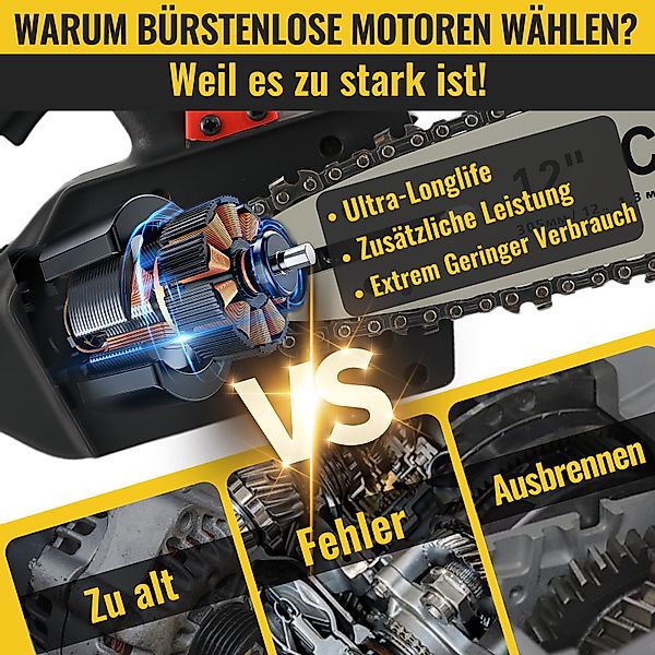 CONENTOOL Akku-Kettensäge 12 Zoll Elektrische Kettensäge günstig online kaufen