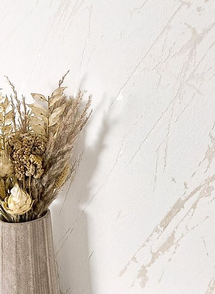 Newroom Vliestapete, Weiß Tapete Modern Marmor - Marmoroptik Marmor-Tapete günstig online kaufen