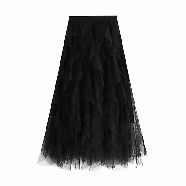 KIKI Tüllrock unregelmäßiger Petticoat Tüll-Stufenrock Rock in A-Linie-Tull günstig online kaufen