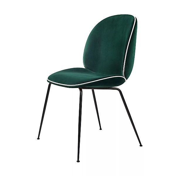 Gubi - Beetle Chair Samtpolster und Gestell in schwarz - dunkelgrün/Samt Ve günstig online kaufen