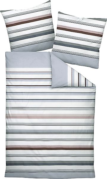Janine Bettwäsche Bettwäsche, Mako-Satin, Streifen günstig online kaufen