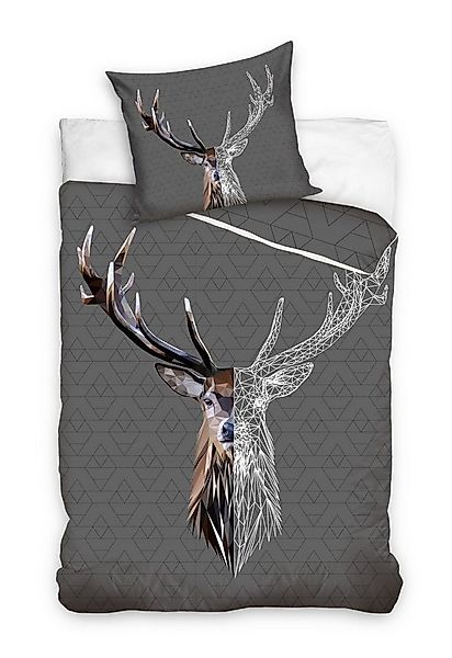 Carbotex Bettwäsche Hirsch Bettwäsche 140 x 200 cm günstig online kaufen