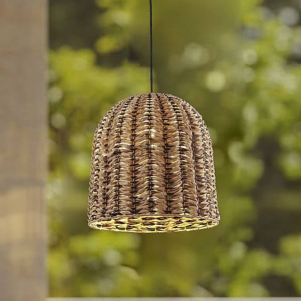Lindby Außenhängeleuchte Taryn, braun, Kunststoff, IP44 35cm günstig online kaufen