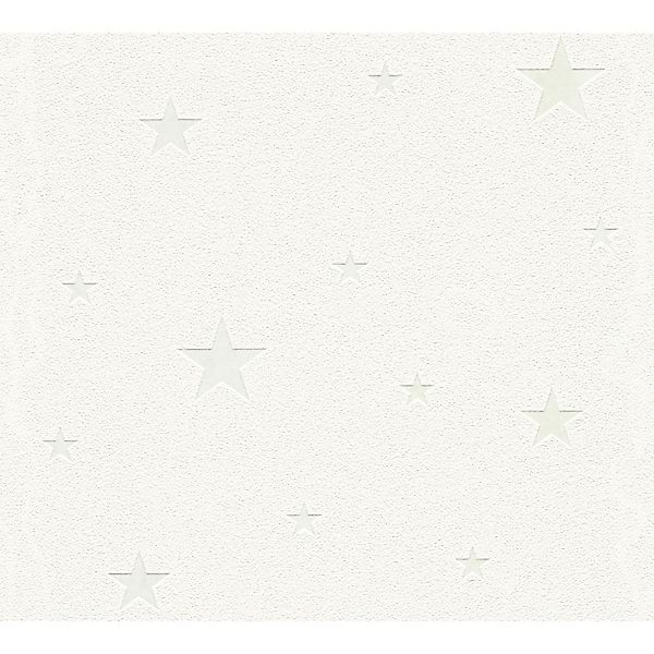 Bricoflor Panel Tapete mit Sternen Weiße Vliestapete mit Vinyl Ideal für Ki günstig online kaufen