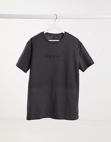 Bershka – T-Shirt in verwaschem Grau günstig online kaufen
