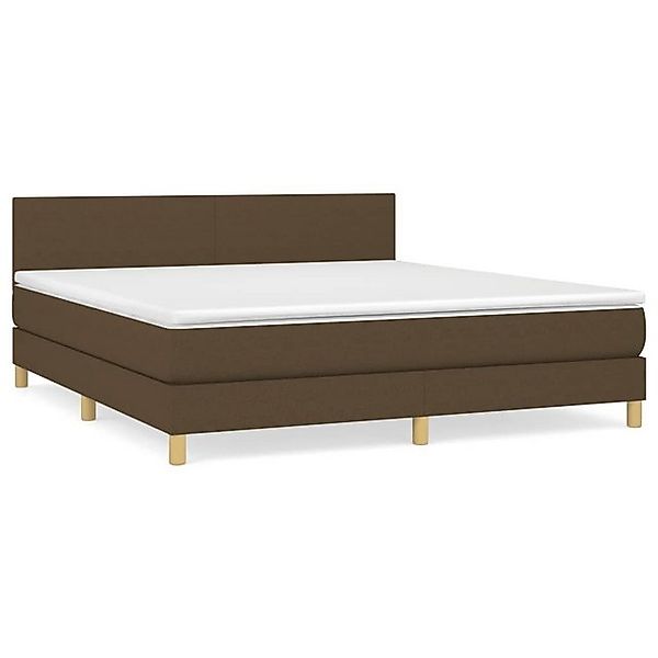 vidaXL Boxspringbett Boxspringbett mit Matratze Dunkelbraun 160x200 cm Stof günstig online kaufen