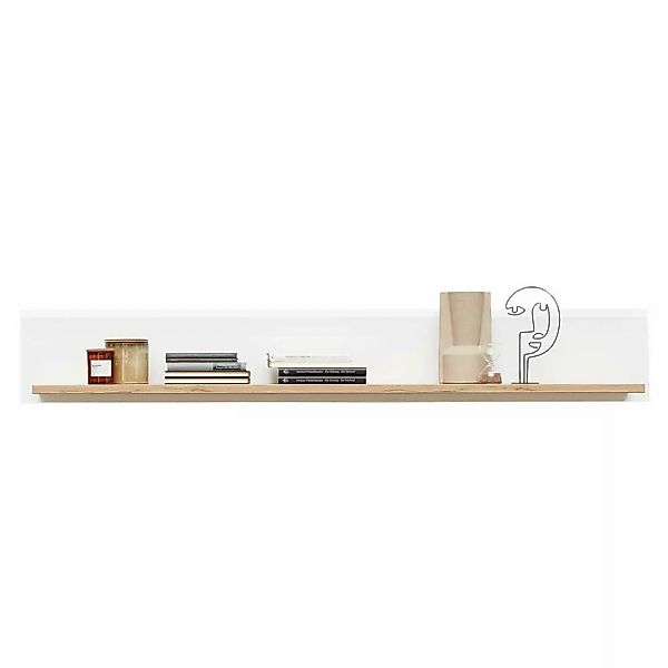 Wandboard Wohnzimmer in Weiß und Wildeiche Holzoptik 160 cm breit günstig online kaufen