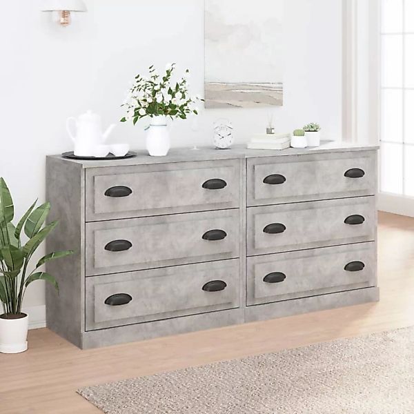 Vidaxl Sideboards 2 Stk. Betongrau Holzwerkstoff günstig online kaufen