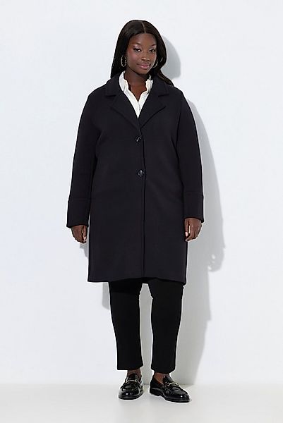 Ulla Popken Wintermantel Scuba-Mantel Reverskragen breite Bündchen günstig online kaufen