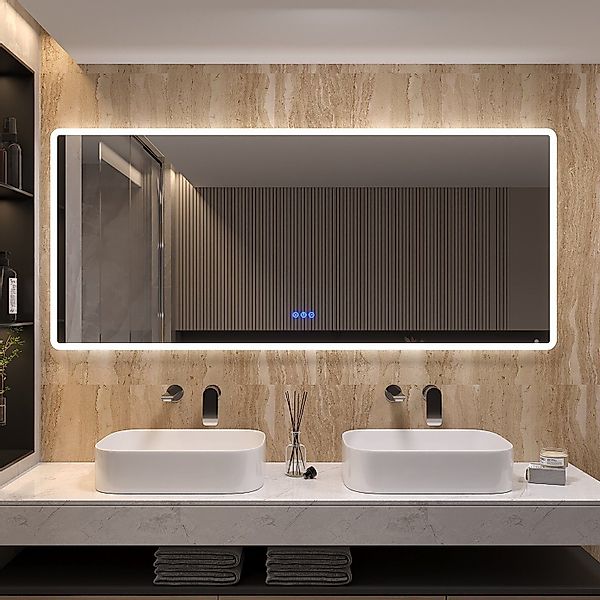 AQUALAVOS Badspiegel Badspiegel 160x70cm mit LED günstig online kaufen